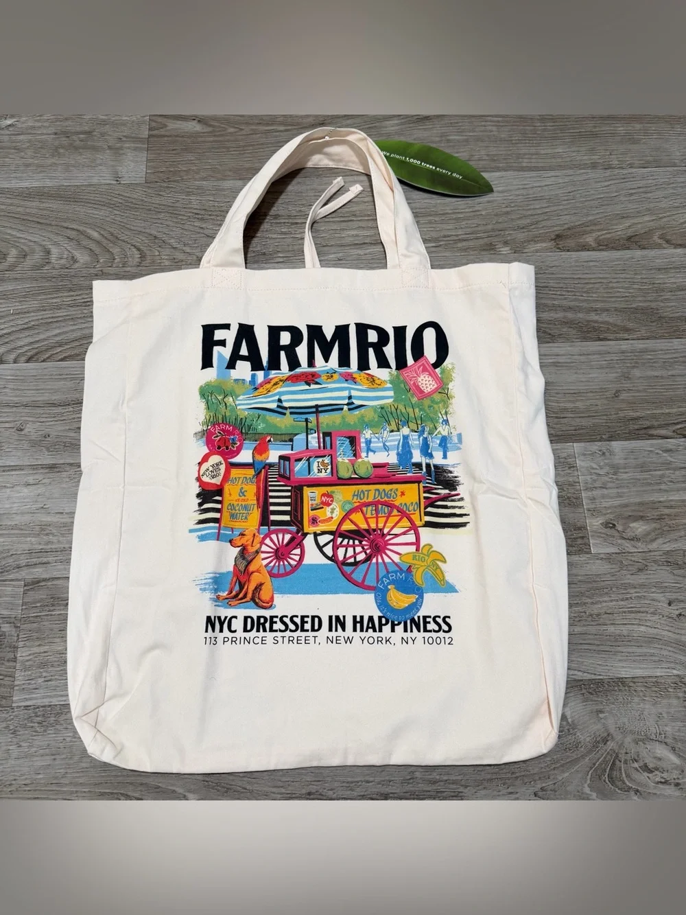 Farm Rio Soho NYC Dressed in Happiness Ecobag - Picture 3 of 6
